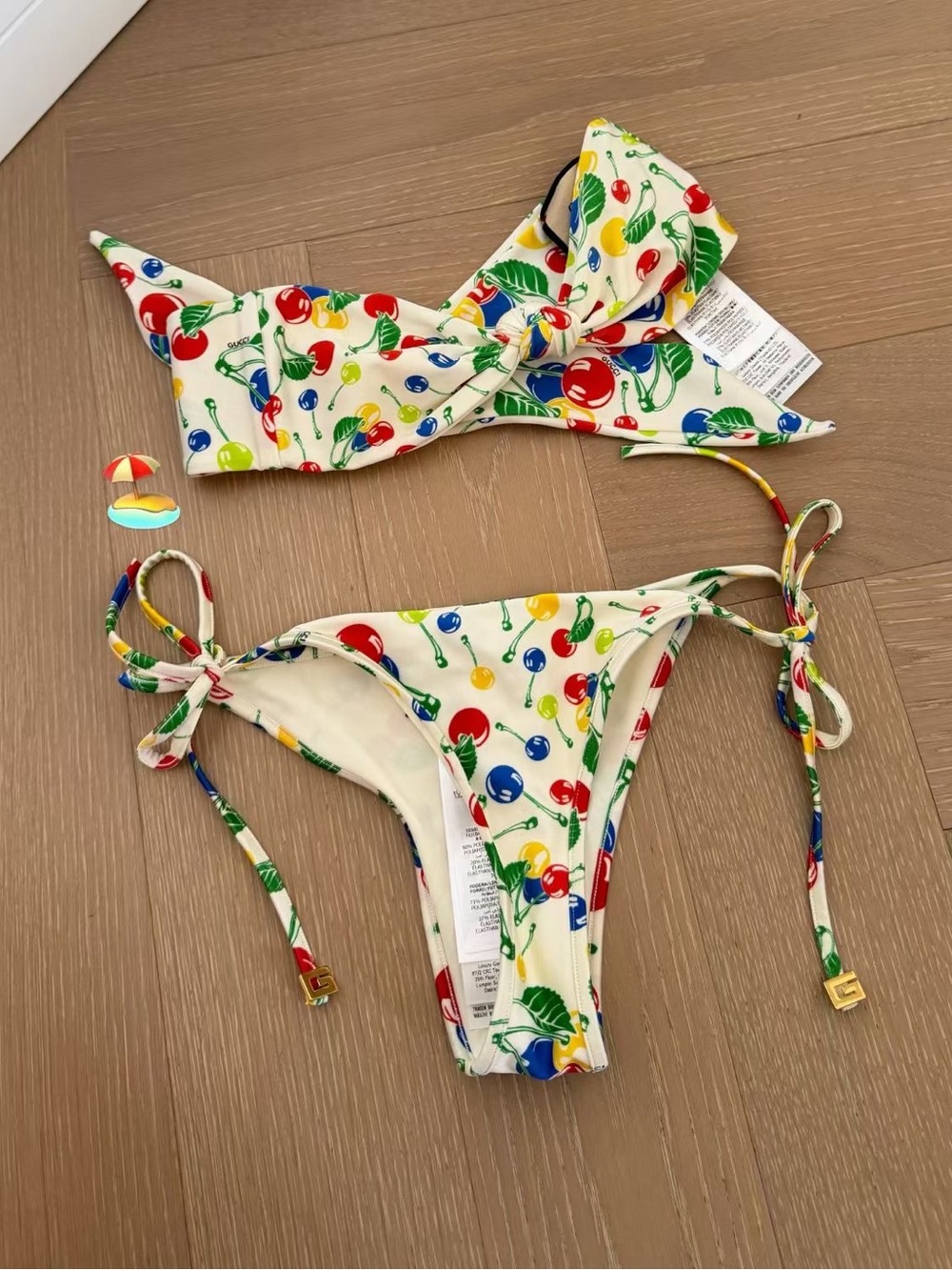 Gucci bikini top with label